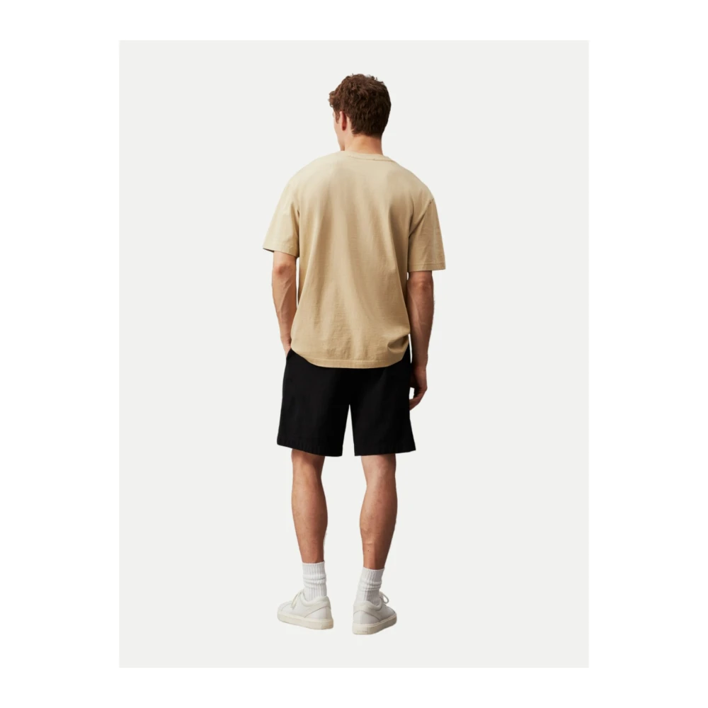 Calvin Klein Zwarte Organische Katoenen Shorts Rechte Pasvorm Black Heren