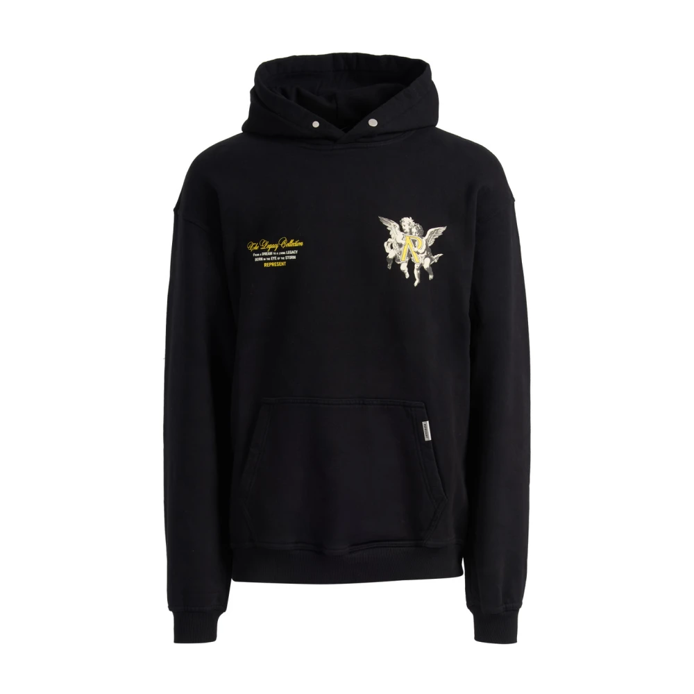 Represent Men's Black Hoodies, S, Legacy Cherubs Hoodie