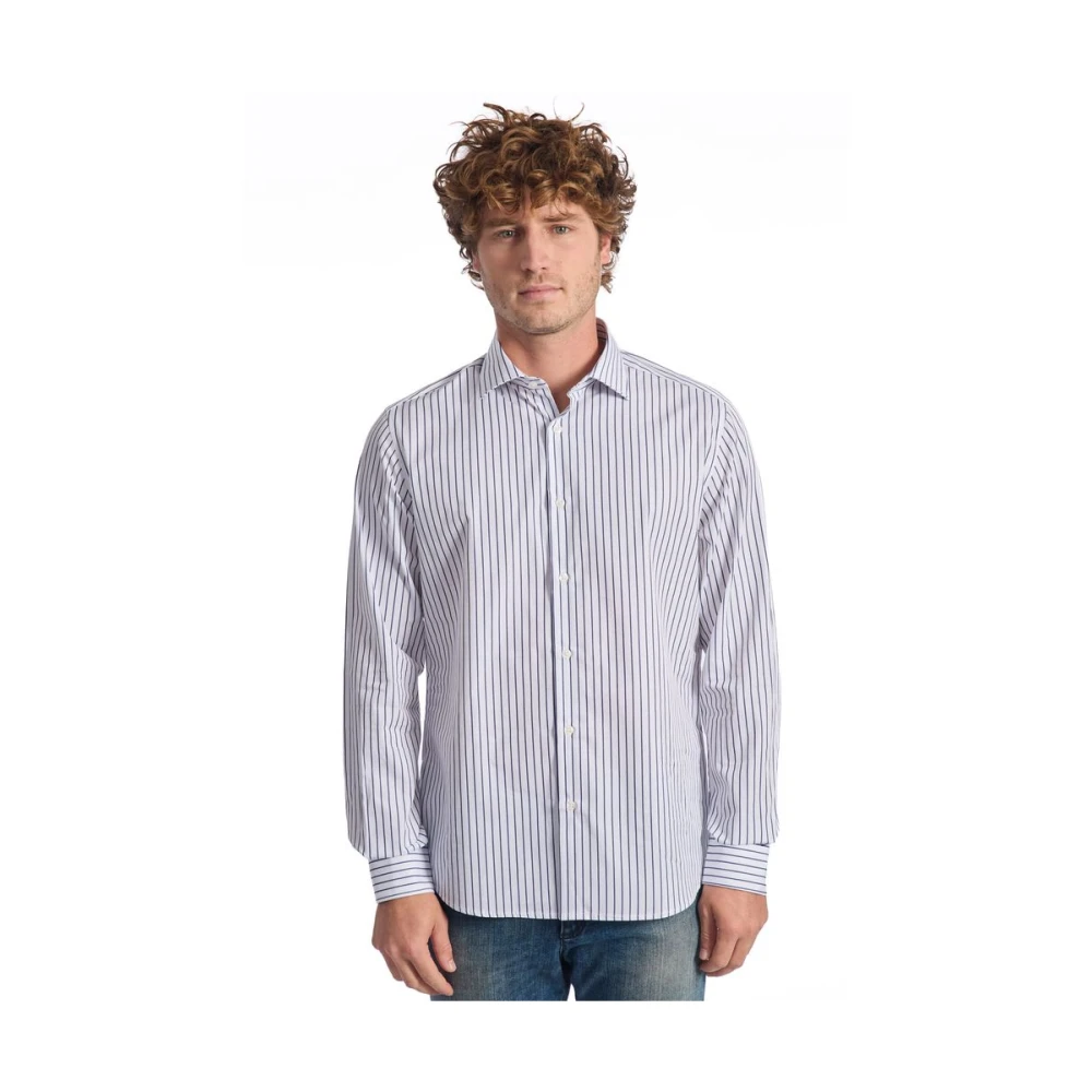 Baldinini Gestreept Slim Fit Overhemd Blue Heren
