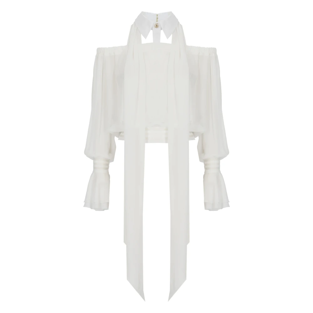 Elisabetta Franchi White Blouses, Female, M, Shirts