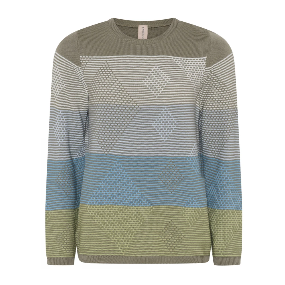 Skovhuus Speciale Jaquard O-Neck Blouse Laurel Oak Multicolor Dames
