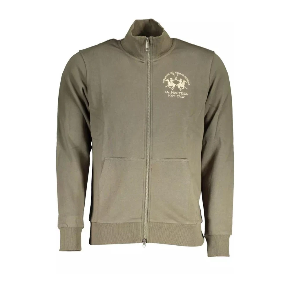 La Martina Men's Green Zipup Sweater Polo Crew Style