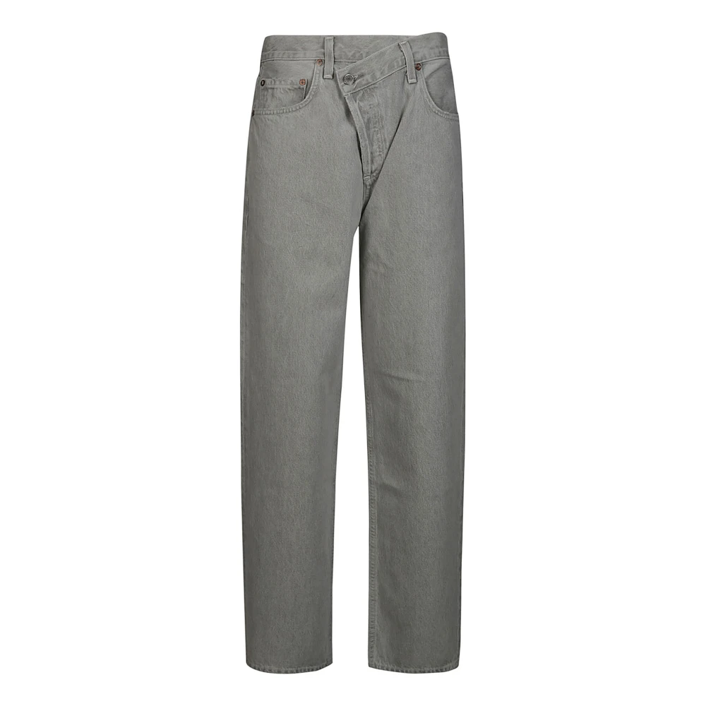 Agolde Straight Jeans Gray Dames