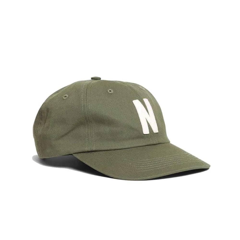 Norse Projects Groene Twill Sportpet met Vilt 'N' Green Unisex