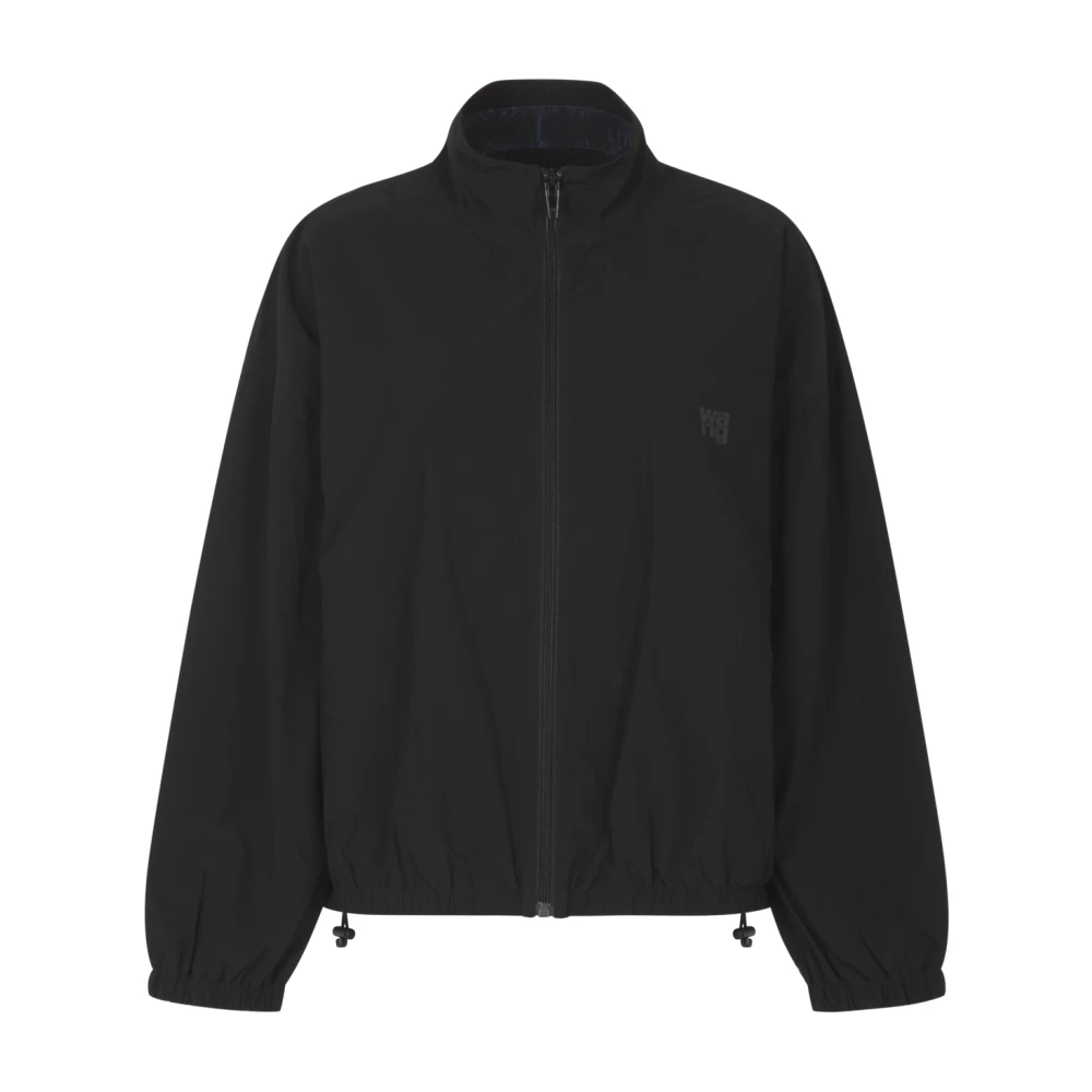 Alexander wang Zwarte Coaches Track Jacket met Puff Logo Black Dames