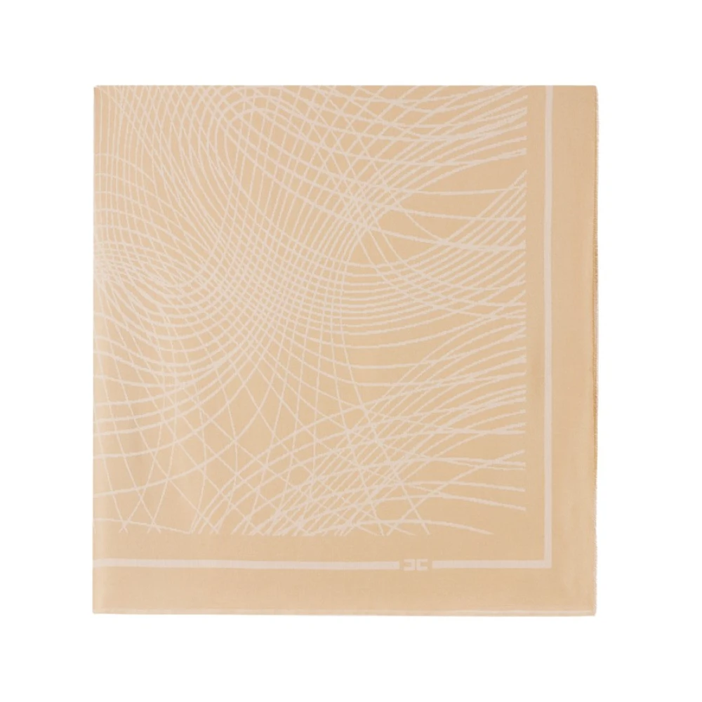 Elisabetta Franchi Brown Scarves, Female, One Size, Foulard Scarf With Lurex