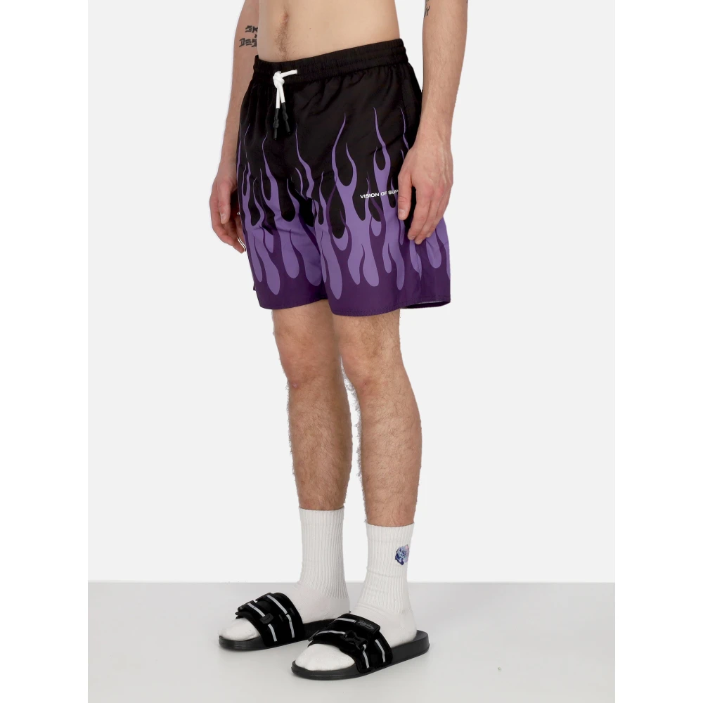 Vision OF Super Flames Zwemshorts Zwart Paars Black Heren