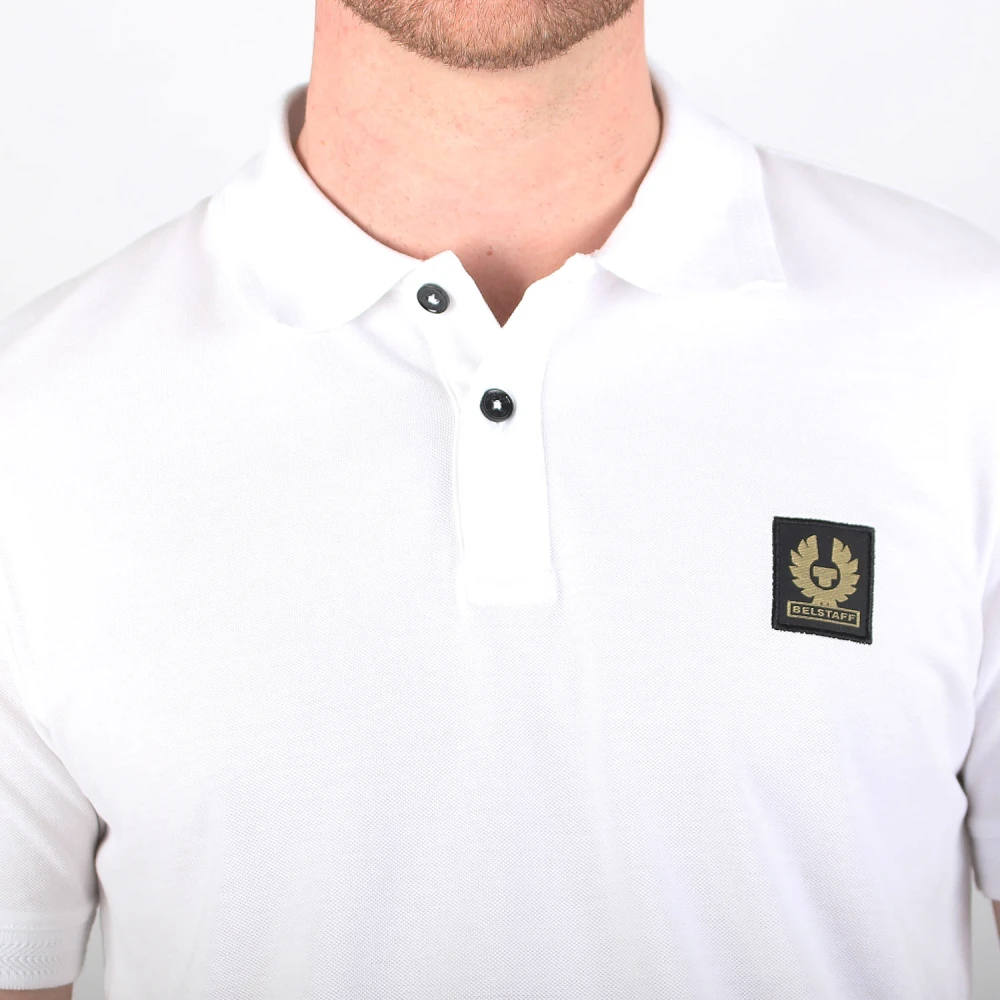 Belstaff Discreet Style Katoen Piqué Polo White Heren