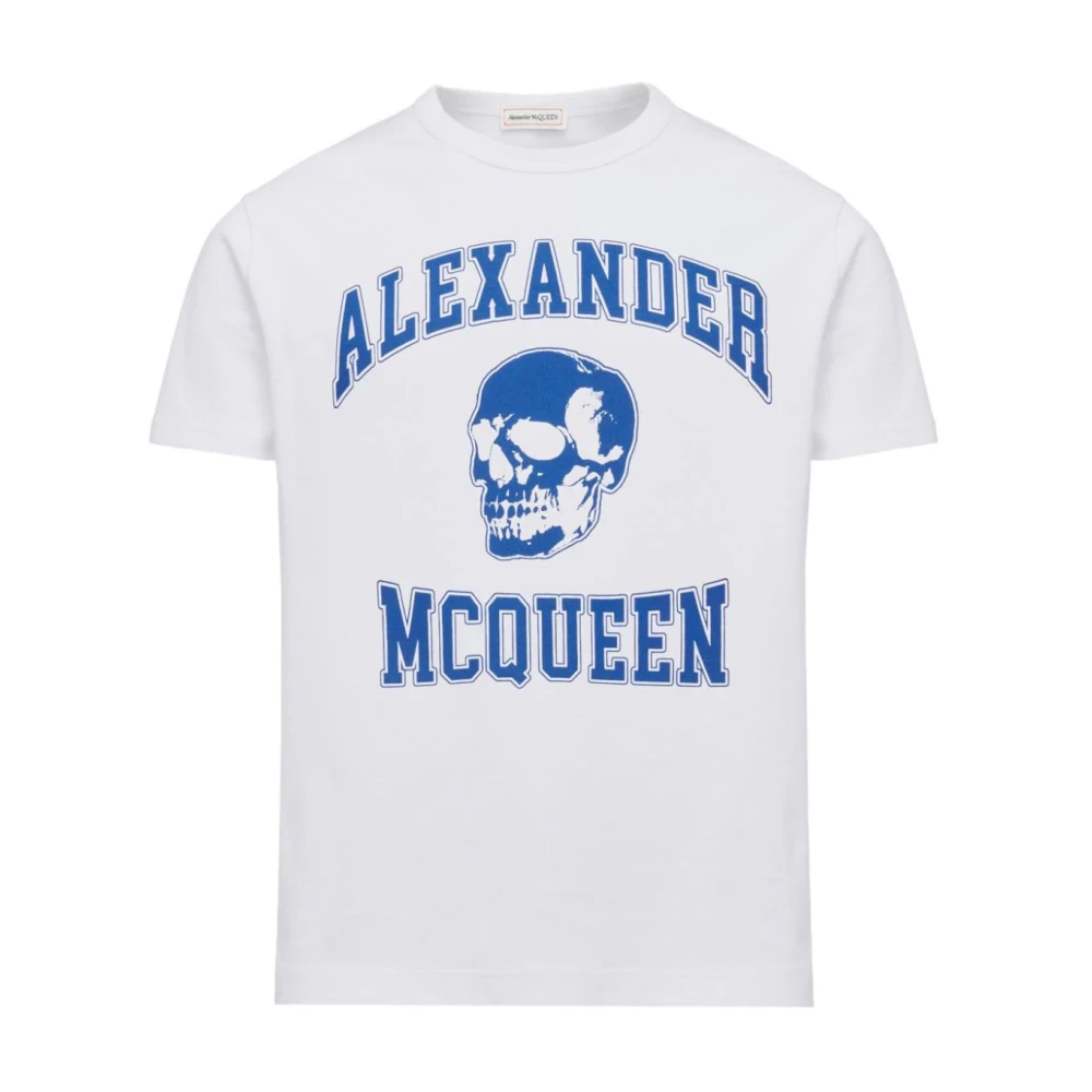 Alexander mcqueen Witte Katoenen T-shirt met Skull Logo White Heren