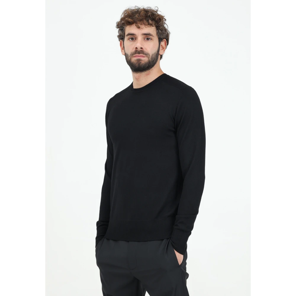 PATRIZIA PEPE Zwarte Crew Neck Sweater Essential Black Heren