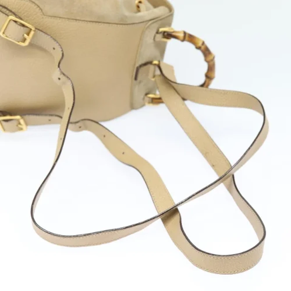 Gucci Vintage Pre-owned Suede backpacks Beige Dames