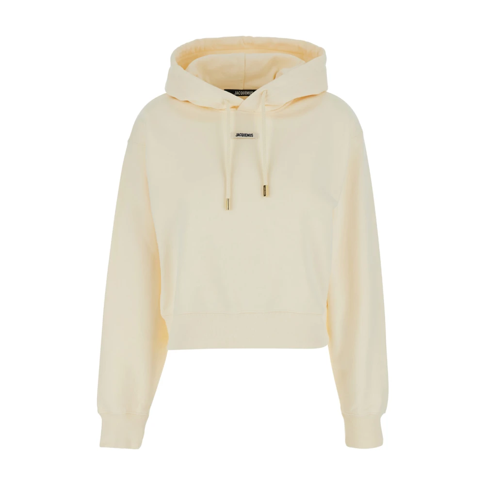 Jacquemus Stijlvolle katoenen hoodie met trekkoord Beige Dames