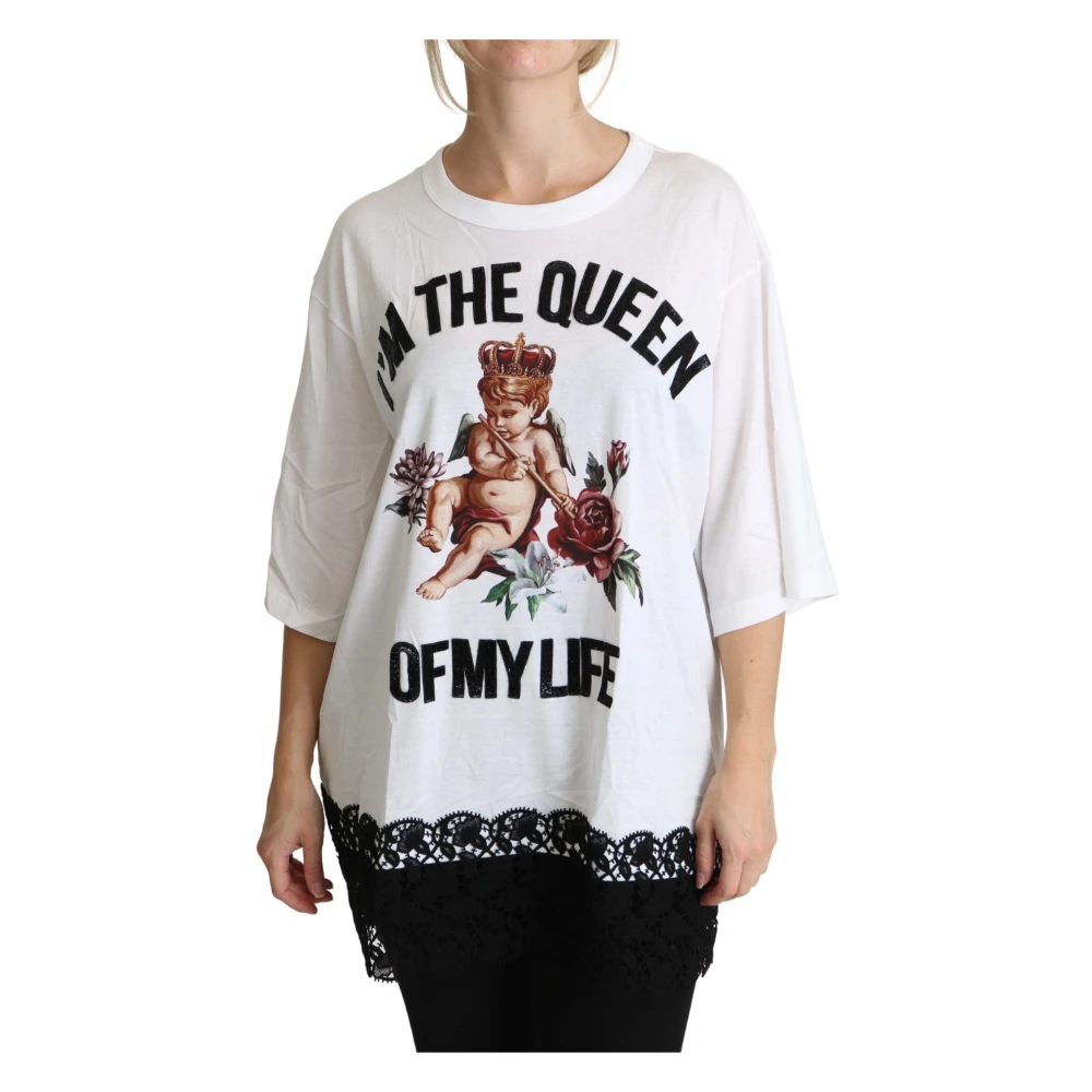 Dolce & Gabbana Women's White T-Shirts, Xs, Round Neck T-Shirt