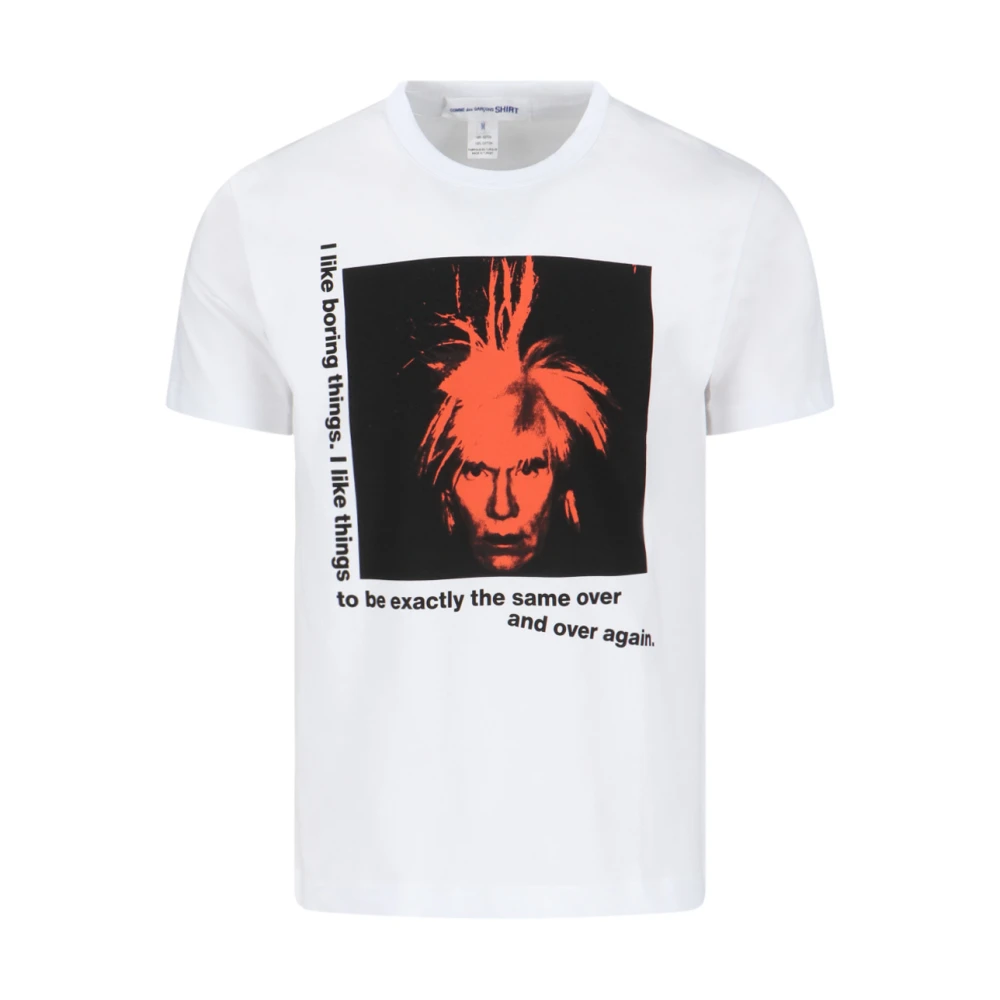 Comme des Garçons Grafische Print Katoenen T-shirt in Wit White Heren