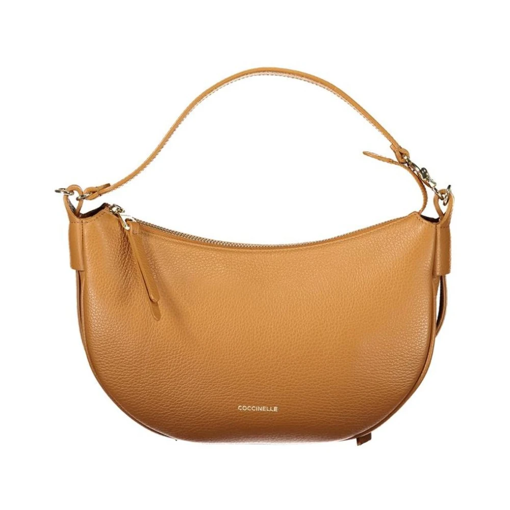 Coccinelle Women's Brown Leather Handbag With Adjustable Strap