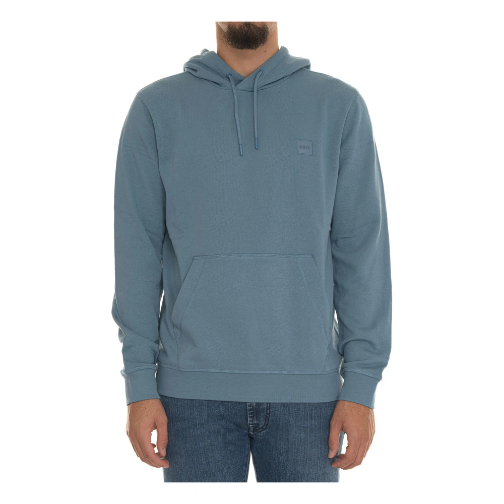 Boss Hoodie met zijlogo Blue Heren