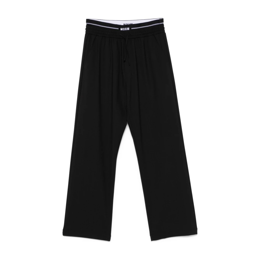 Msgm Nero Broek voor Mannen Black Heren