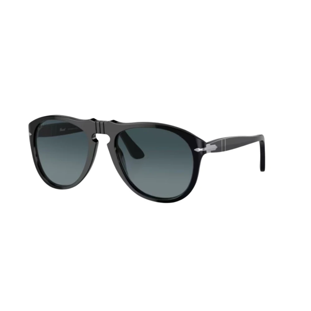 Persol , Black Polarized Sunglasses Light Blue Gradient Dark Blue Polar lenses, PO0649 95/S3, Mojo Glasses - Image 3