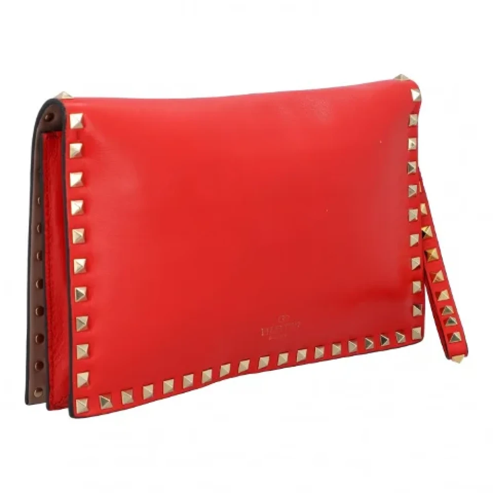 Valentino Vintage Pre-owned Leather clutches Red Dames