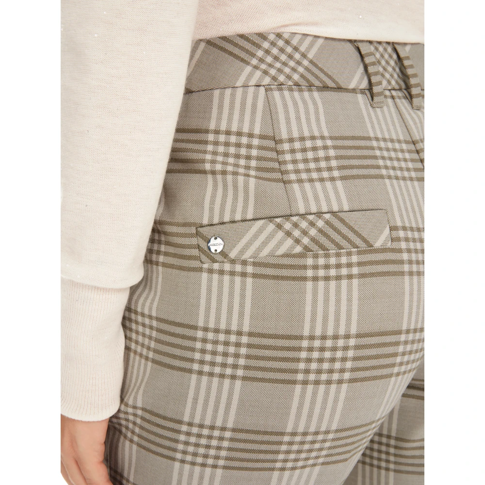 Marc Cain Moderne Elegantie Geruite Broek Multicolor Dames