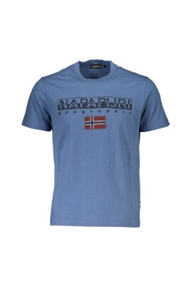 t-shirt-col-rond-bleu-avec-imprime