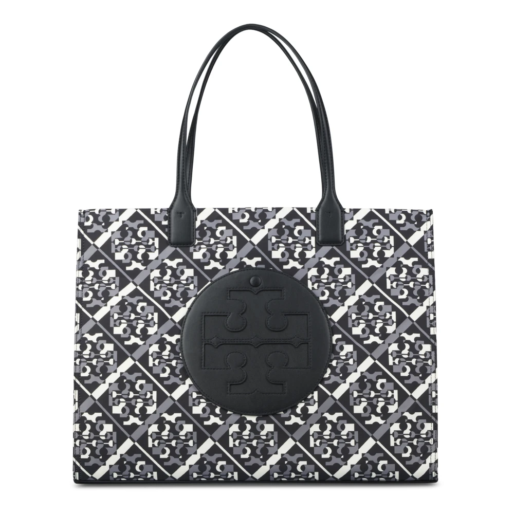 TORY BURCH Gedrukte Tote Tas voor Vrouwen Black Dames