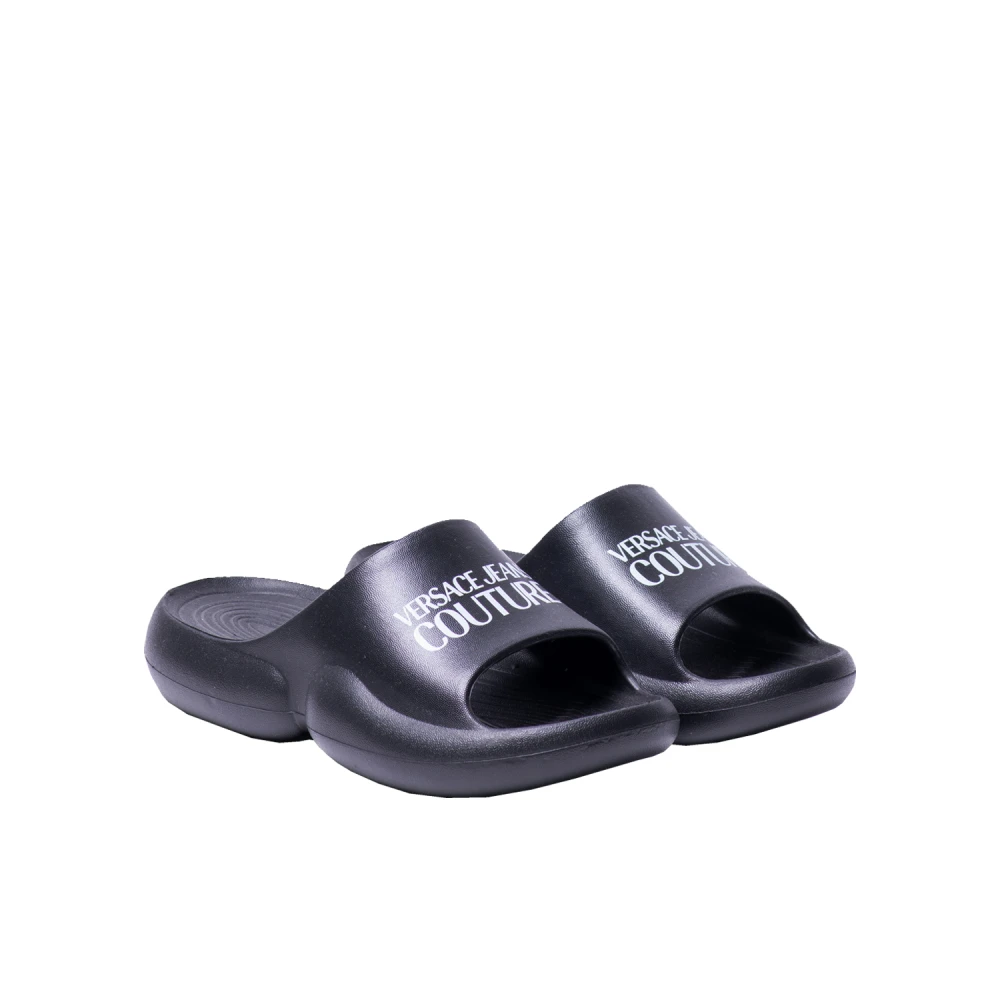 Versace Jeans Couture Lichtgewicht Zwarte Tago Slides Black Dames