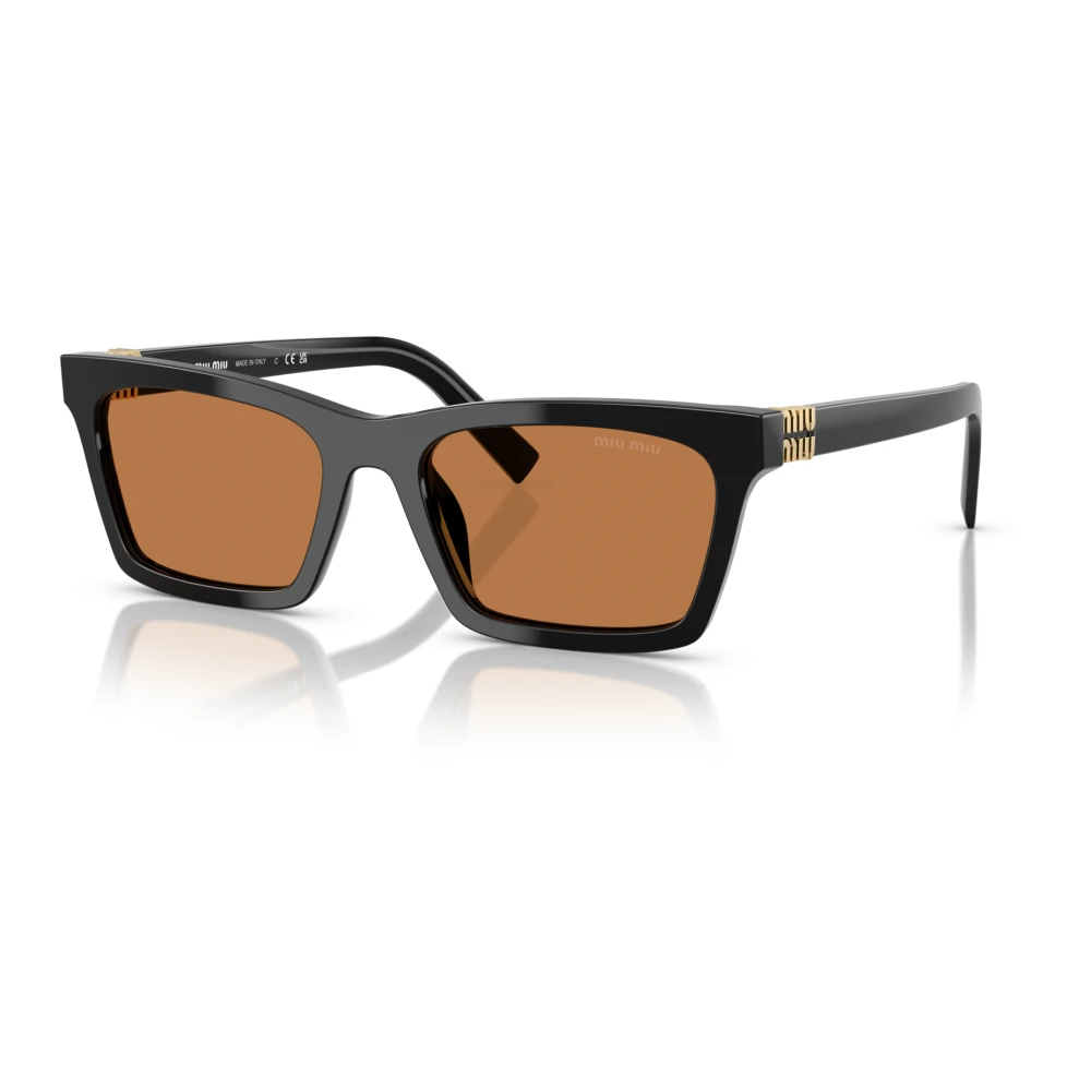 Miu Miu Black Brown Lens Rectangular Sunglasses - Female - Sunglasses - 55 Mm - Accessories