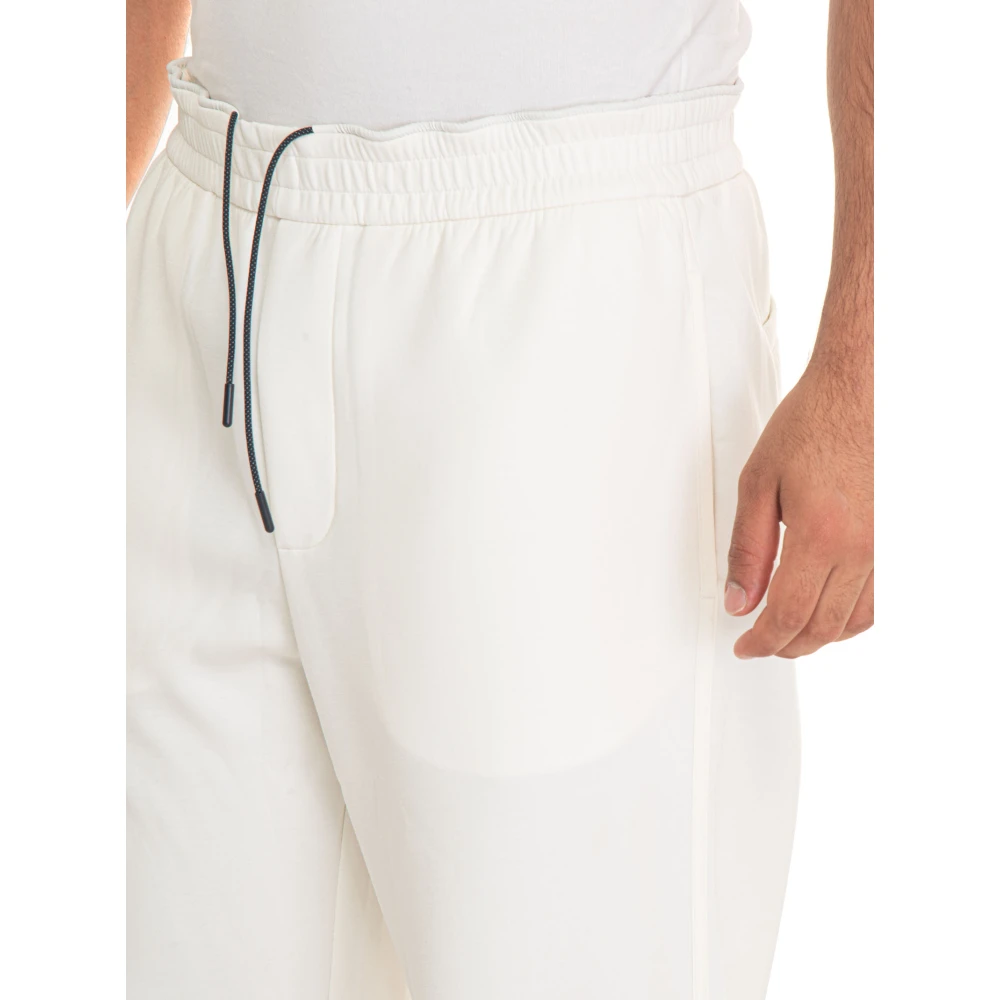 Emporio Armani Stretch Jogger Broek met Striktaille Beige Heren