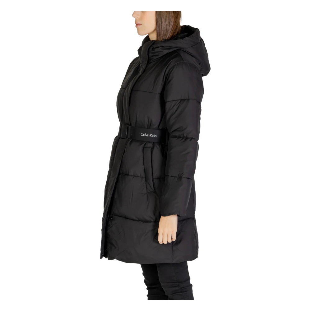 Calvin Klein Jeans Lange Pufferjas Dames Herfst Winter Collectie Black Dames