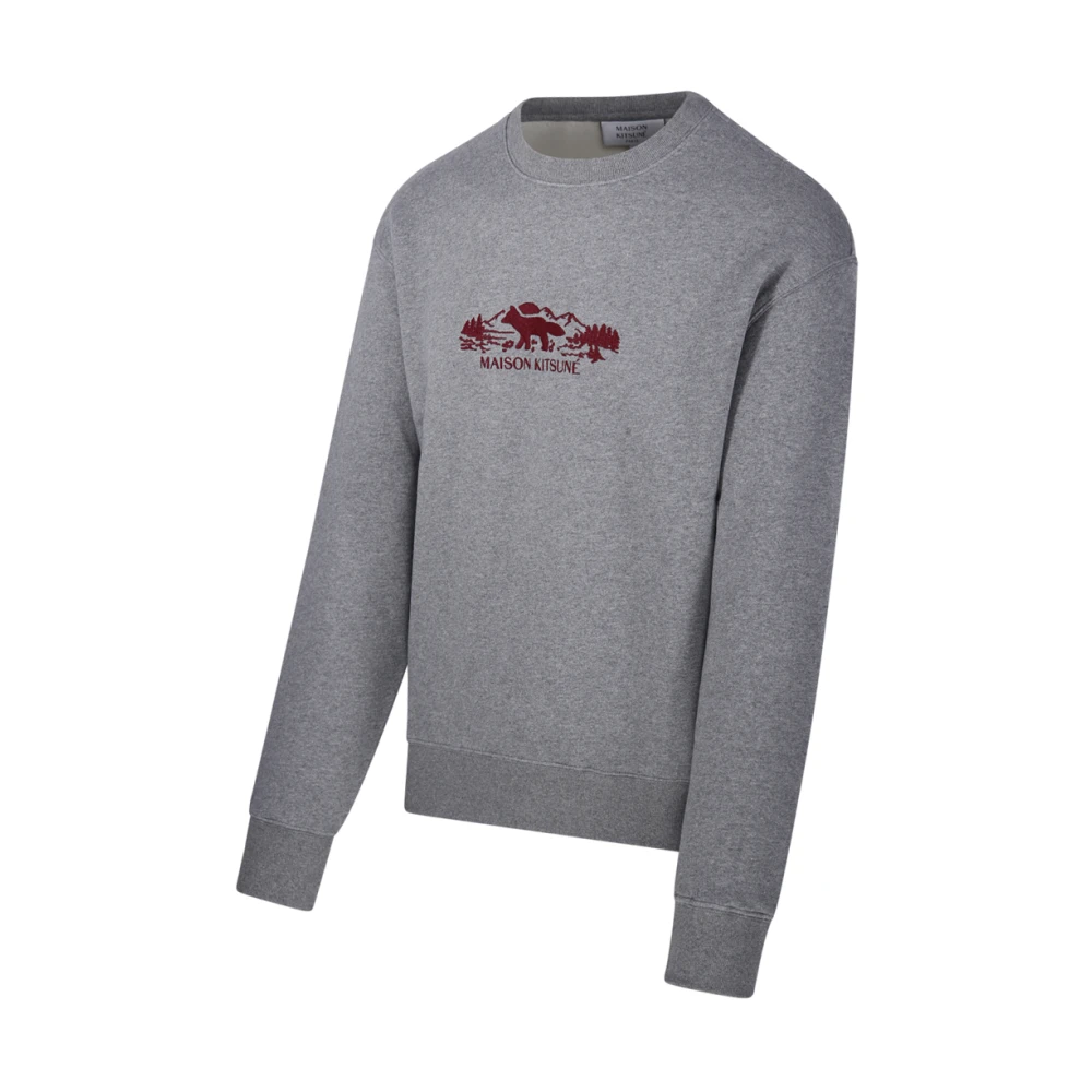 Maison Kitsuné Fox Comfort Sweatshirt Gray Heren