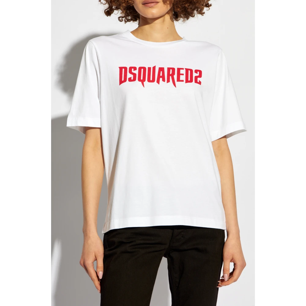 Dsquared2 Bedrukt T-shirt White Dames
