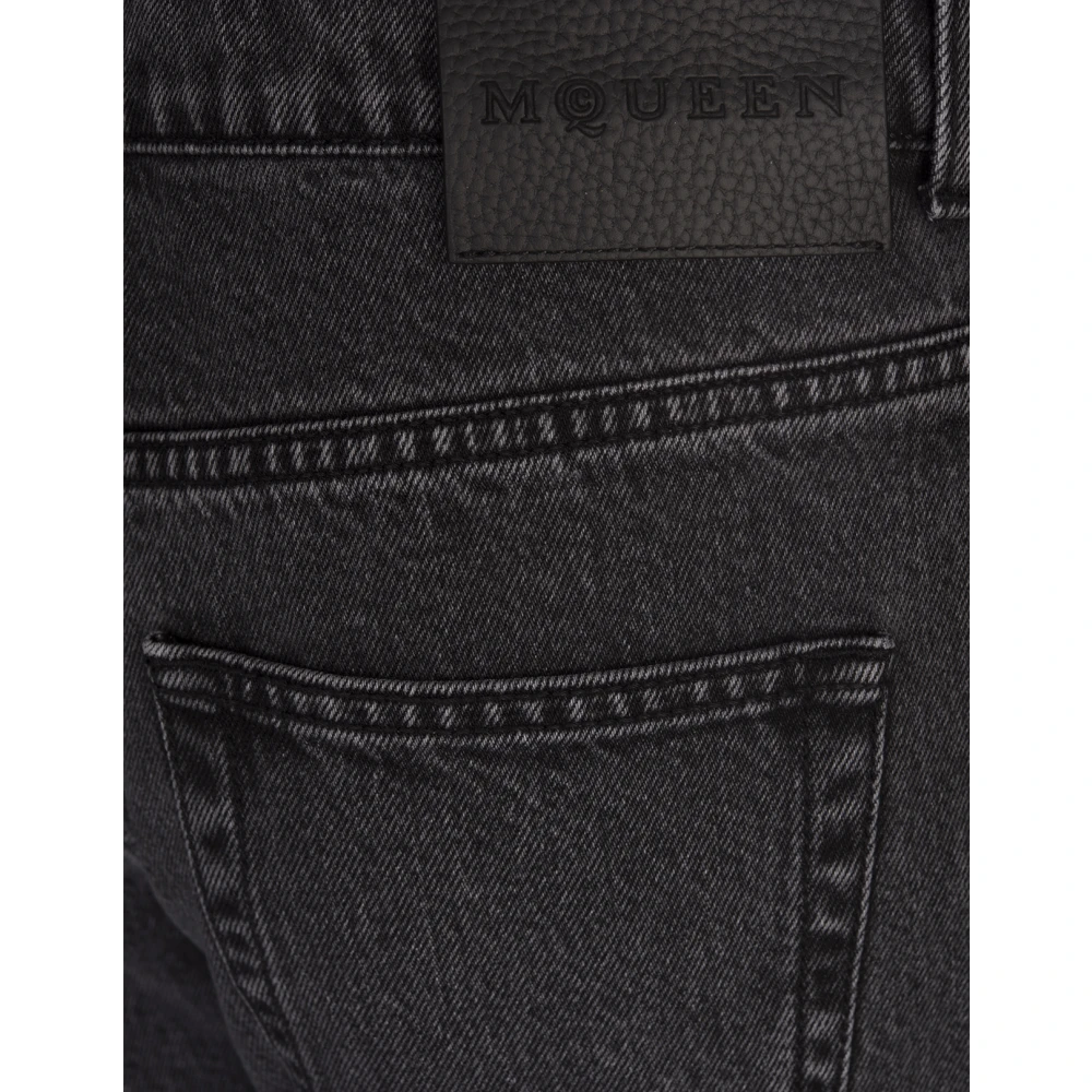 alexander mcqueen Grijze Mini Flare Jeans met Metallic Details Gray Dames