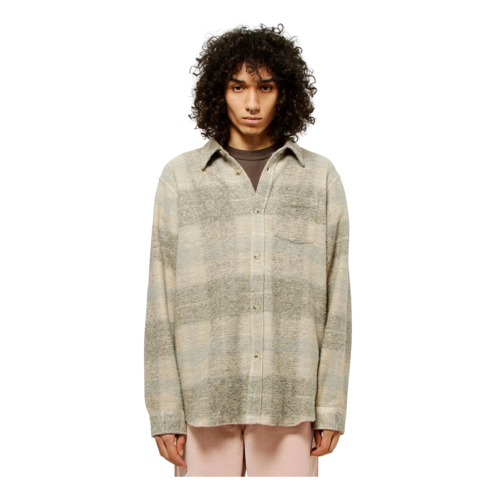 Stüssy Geruite Gebreide Shirt in Grijs Gray Heren
