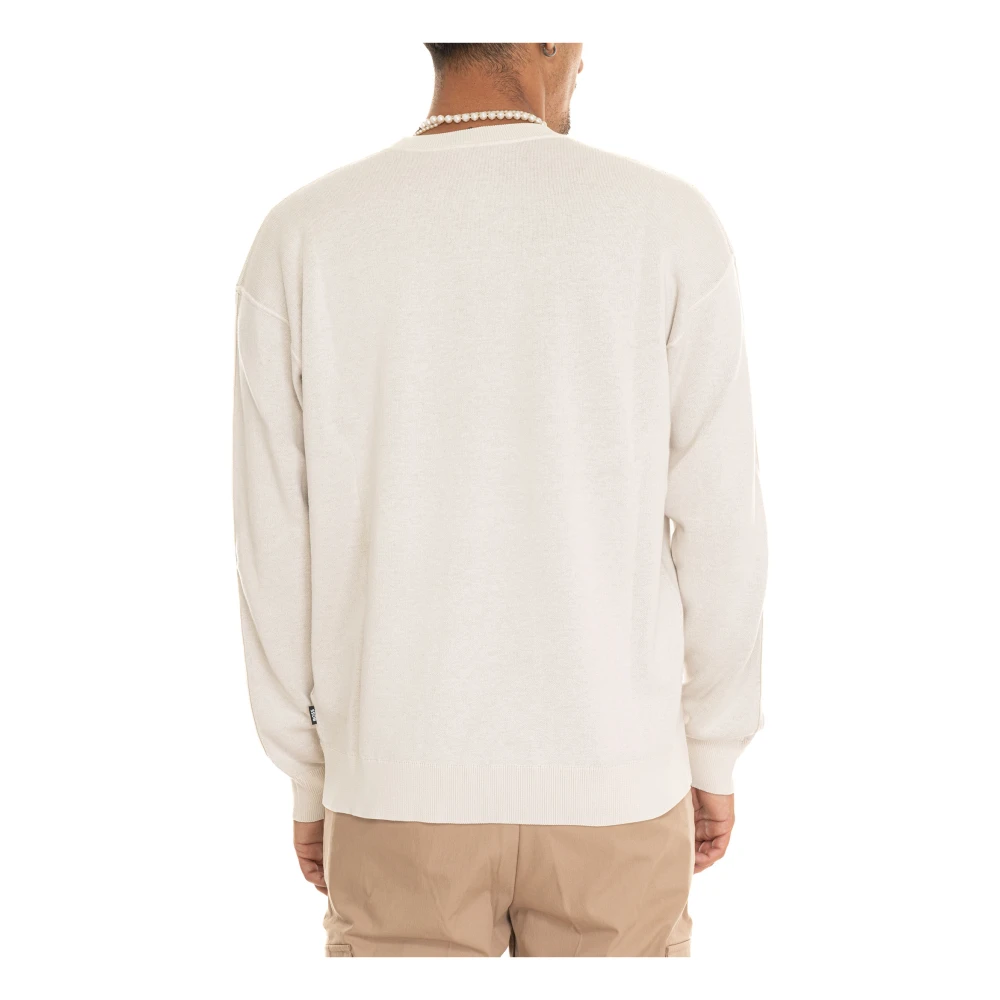 Boss Contrast Interieur Crewneck Sweatshirt Beige Heren