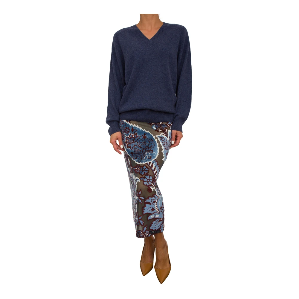 ETRO Blauwe Gebreide Tops voor Vrouwen Blue Dames