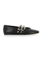 black-leather-ballerina-flat-shoes