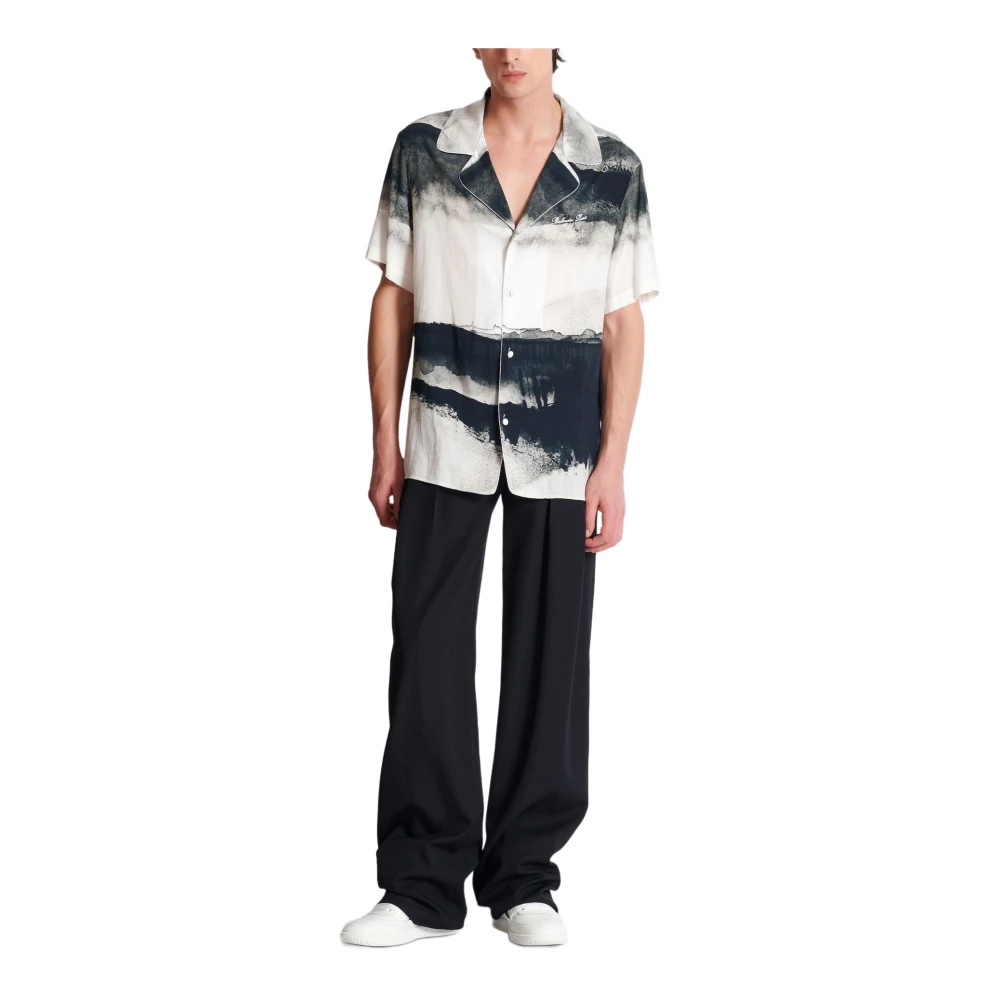 Balmain Pyjama shirt met Maan print White Heren