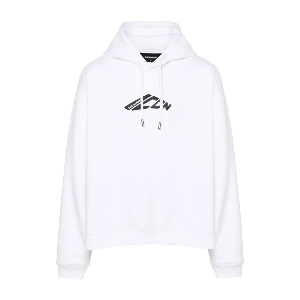 Dsquared2 Men's White Hoodies, S, Stylish Hoodie