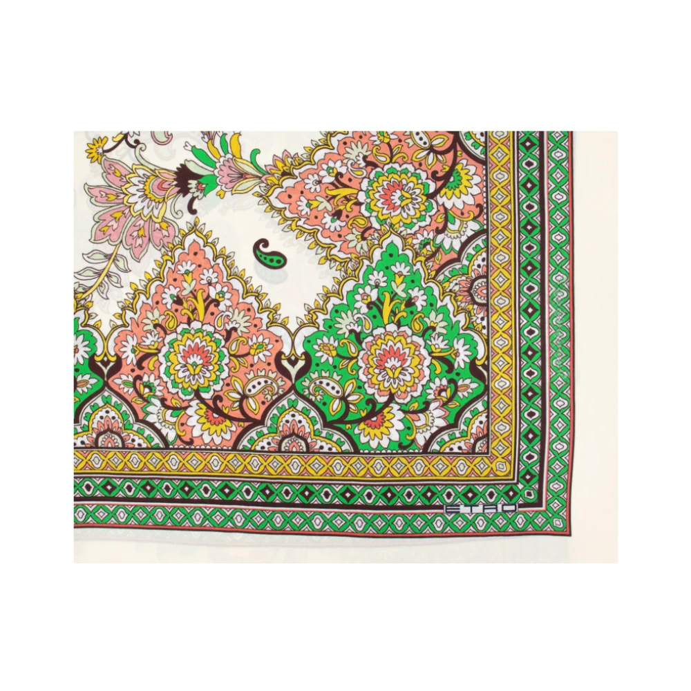 ETRO Zijden Paisley Print Asymmetrische Poncho Multicolor Dames