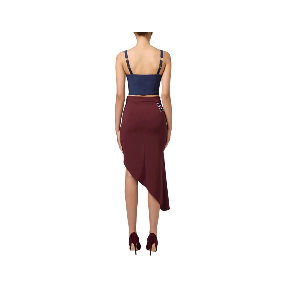 Elisabetta Franchi Blauwe Geplooide Top Veelzijdig en Trendy Blue Dames