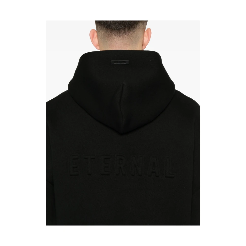Fear Of God Zwarte Rits Hoodie Drop Shoulder Stijl Black Heren