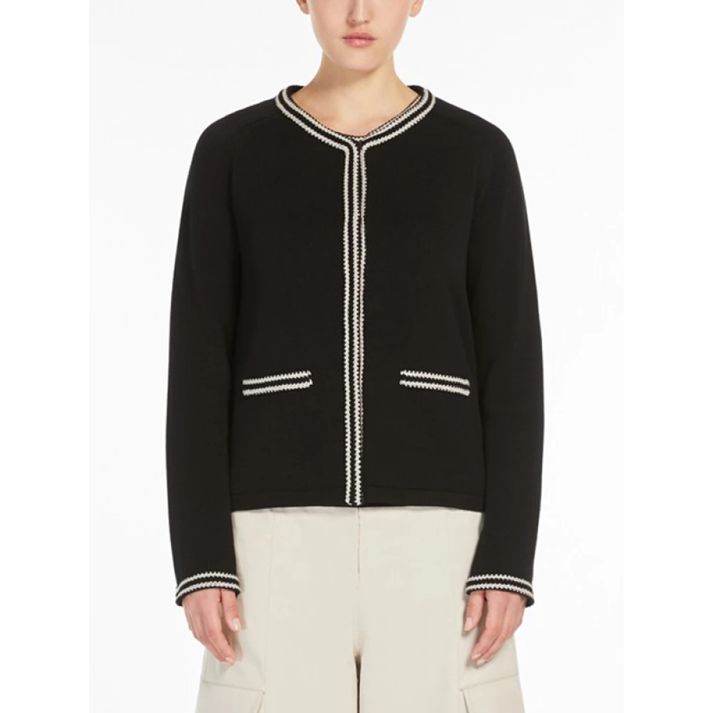 Max Mara Katoenen vest met opgestikte vlechtdetails Black Dames