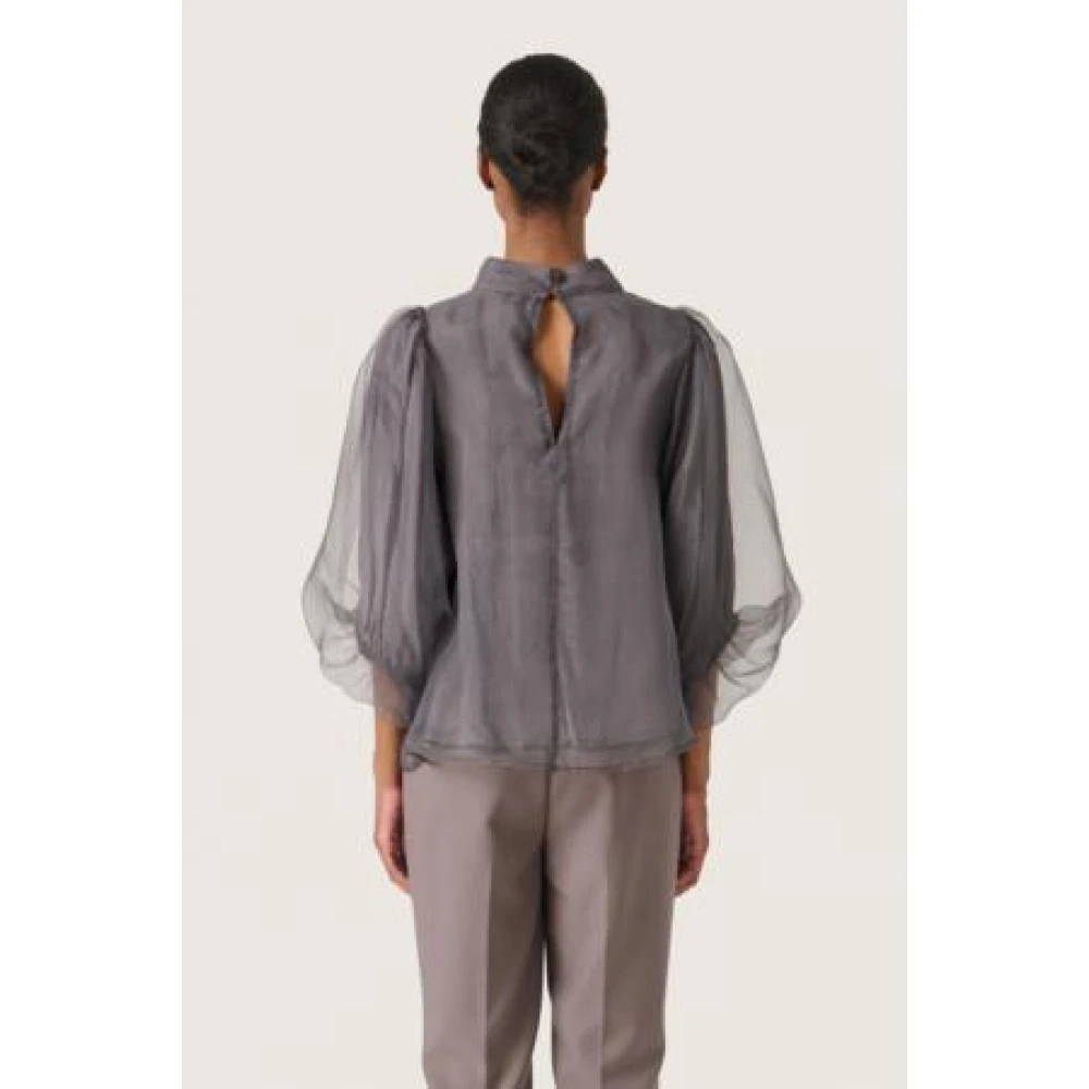 Soaked in Luxury Chaya Blouse Gray Dames