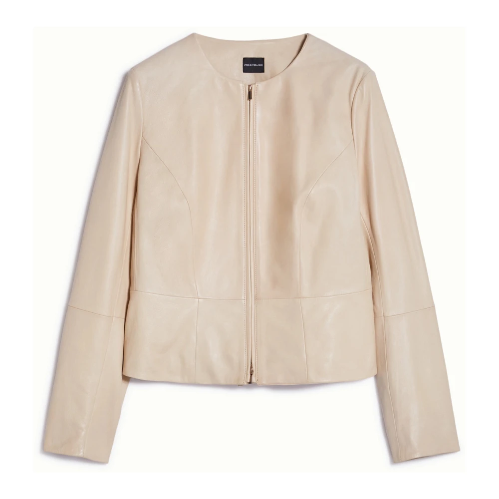 Pennyblack Leren Jas Tulipe Beige Dames