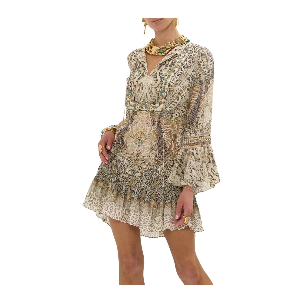 Camilla Luipaardprint Lange Mouwen Jurk Multicolor Dames