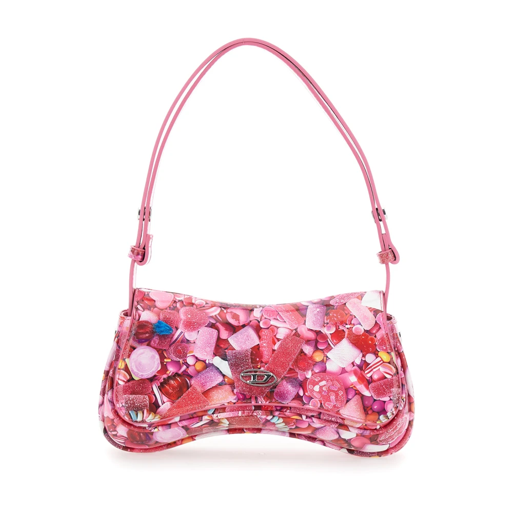 Diesel Play Pink Handtas met Grafische Print Pink Dames