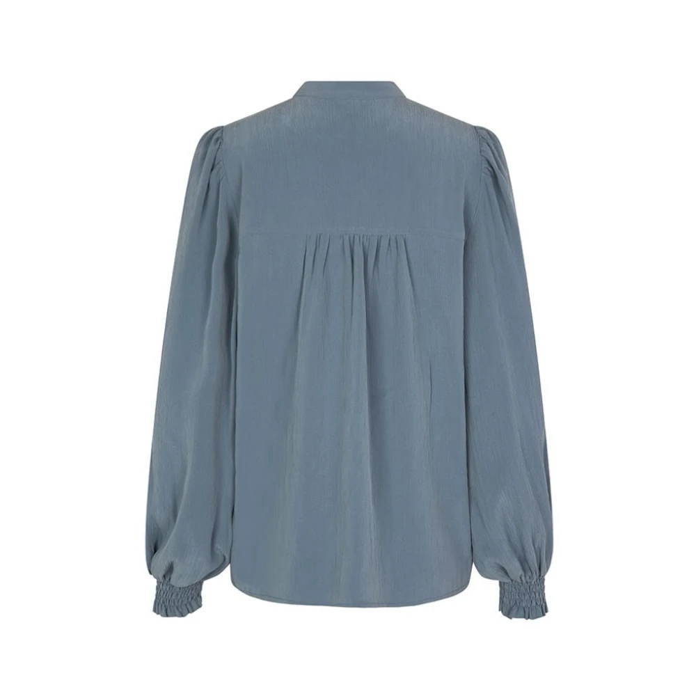 MbyM Blauwe Edeline Mandarin Kraag Blouse Blue Dames