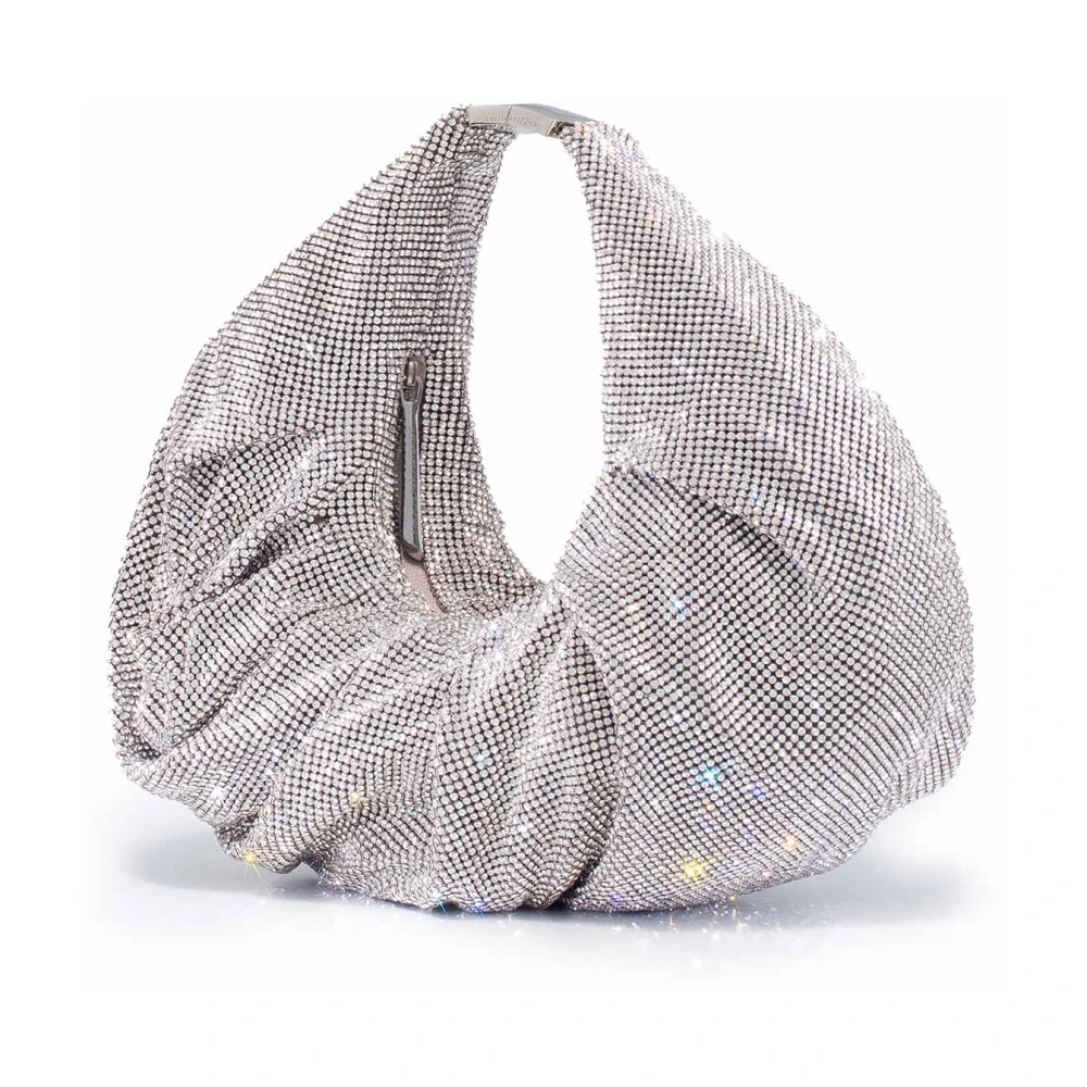 Benedetta Bruzziches Zilveren Mesh Handtas met Strass Gray Dames