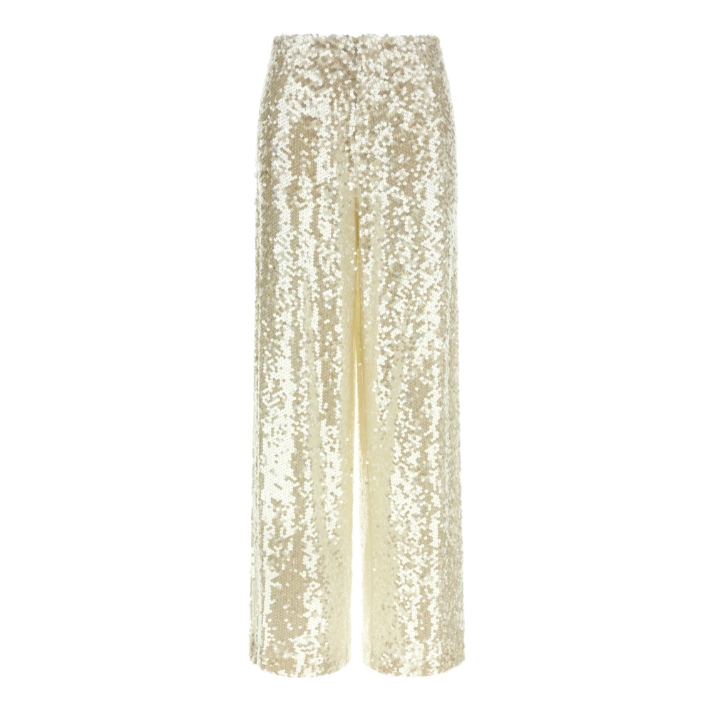 Alberta Ferretti Women's Beige Wide Trousers